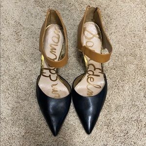 Leather Black and Tan Sam Edelman Heels